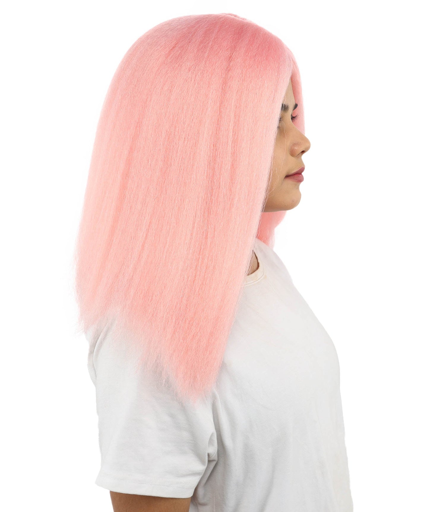 HPO Adult Women's Long Rounded Cartoon Hair Wig | Multiple Color Options | Bubble Bob, Deep Side Part, Heat Friendly Synthetic Strands & Breathable Net | Fancy Dress, Stage Show, Animated Character Events, Halloween & Festival