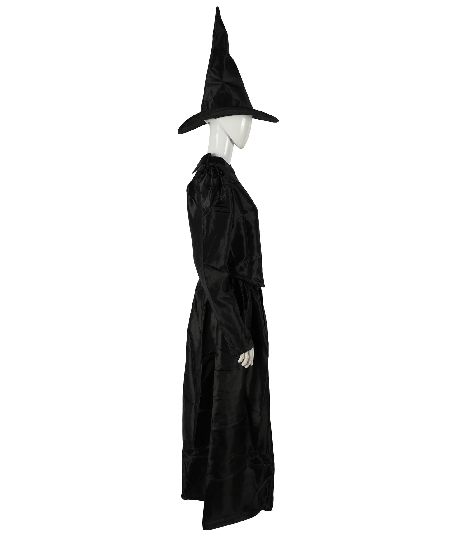 HPO Women’s Scary Black Witch Costume | Long  Dress with Pointed Hat | Ideal for Cosplay, Halloween, Stage, Roleplay & Themed Party Outfit