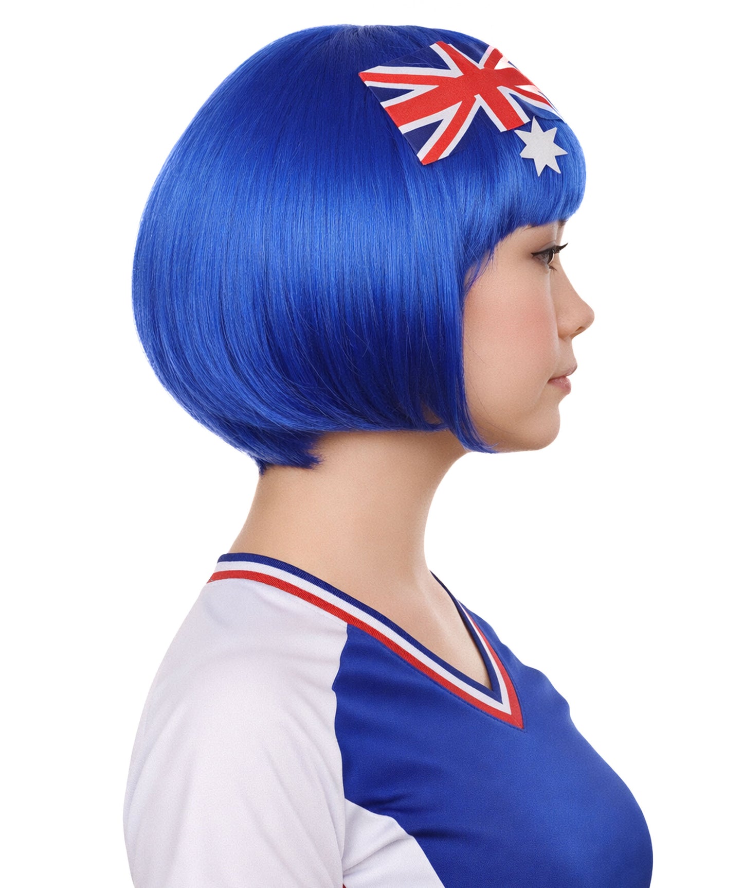 Australia Flag Sport Party Bob Wig | Patriotic Country Halloween Wigs | Premium Breathable Capless Cap
