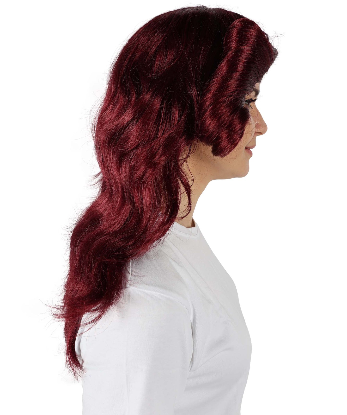 HPO Women's 70's Flick Multiple Color Retro Wig, Flame-retardant Synthetic Fiber