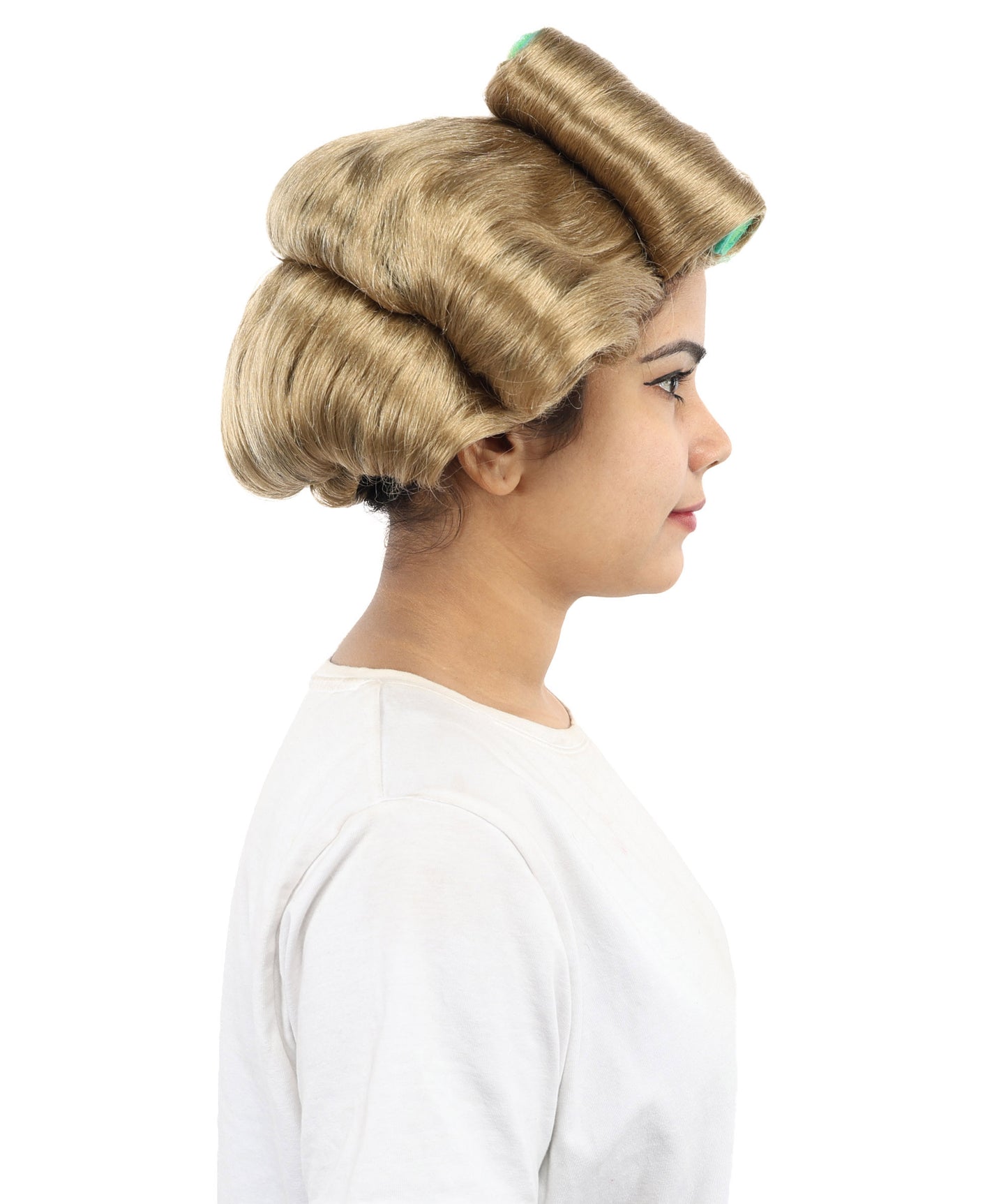 HPO Women’s Pop Diva Inspired Wig | Blonde with Large Defined Curls | Synthetic  Hairpiece for Cosplay, Halloween, Stage & Themed Parties