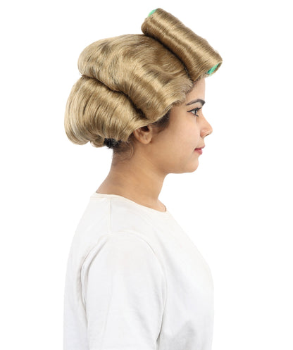 HPO Women’s Pop Diva Inspired Wig | Blonde with Large Defined Curls | Synthetic  Hairpiece for Cosplay, Halloween, Stage & Themed Parties