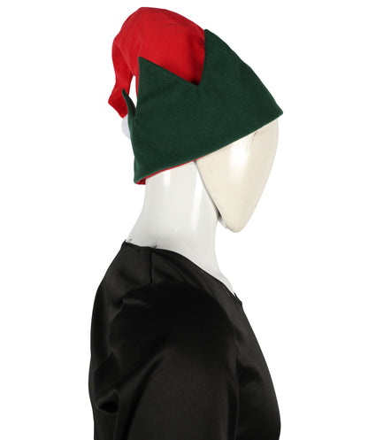 HPO Unisex Classic Velvet Christmas Santa Hat | Soft Red and green Festive Holiday Hat | Ideal for Holiday fun