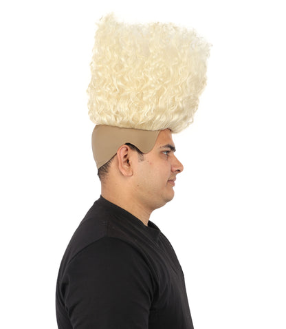 HPO Men’s Tall Afro Wig | Multicolor Options | Animated Scientist Style Hair | Funny Hairpiece with Bouncy Curls and Capless Cap | Retro Nerd Look for Parties, Shows & Halloween