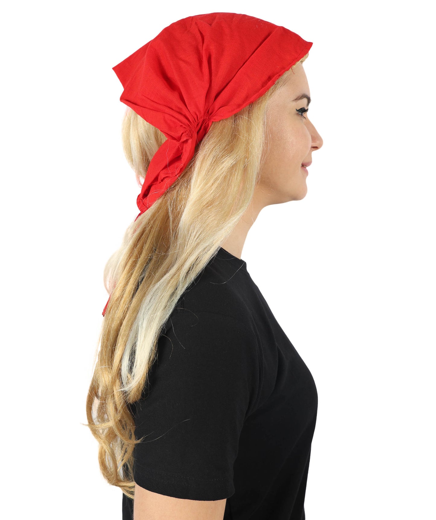 HPO Adult Women's Pirate Princess 21 inch Long Wavy Multiple Wig with Red Bandana | Halloween & Cosplay Wig's | Flame-retardant Synthetic Fiber