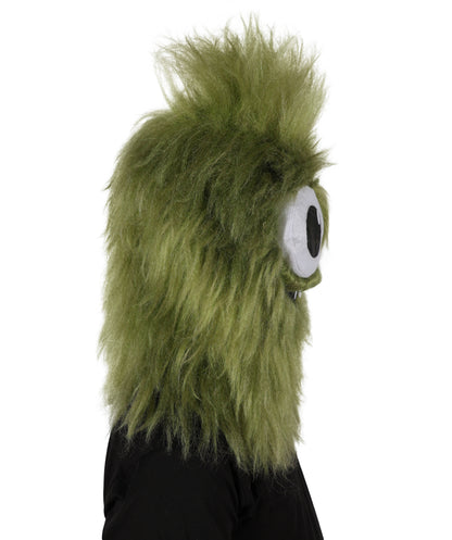 HPO Adult Unisex Olive Green Monster Soft Furry Full Costume, Bundel Set with Mask | Cosplay Mask | Flame-retardant Synthetic Fabric