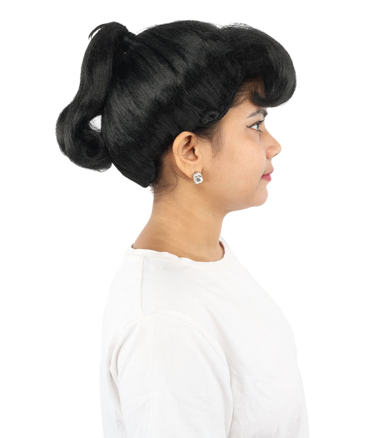 HPO Adult Women's Retro Pin-Up Wig | Multicolor Options, create of synthetic fiber, vintage curled bumper bangs with rolled back, breathable base | Party, Halloween, theater, drag, performance, costume events