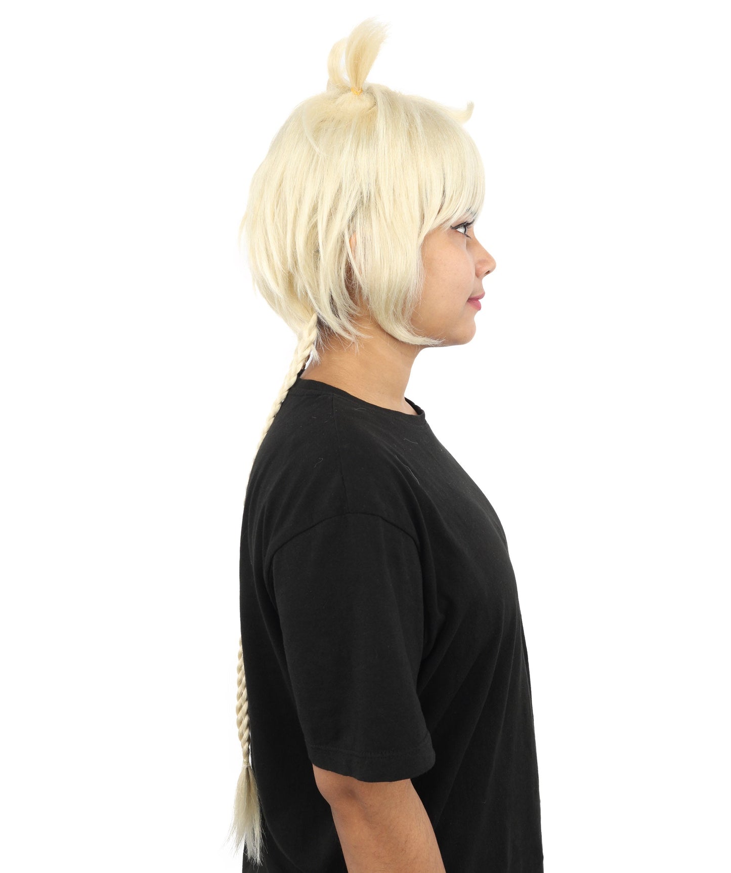 HPO Adult Women's Animal Ear Braided Wig | Multiple Color Options | Synthetic fiber, short bob with sculpted ears and long micro-braids, breathable base | Party, Halloween, theater, drag, performance, costume events