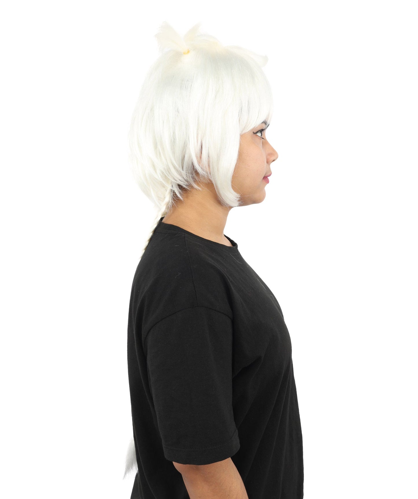 HPO Adult Women's Animal Ear Braided Wig | Multiple Color Options | Synthetic fiber, short bob with sculpted ears and long micro-braids, breathable base | Party, Halloween, theater, drag, performance, costume events
