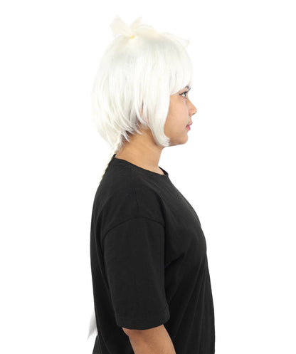 HPO Adult Women's Animal Ear Braided Wig | Multiple Color Options | Synthetic fiber, short bob with sculpted ears and long micro-braids, breathable base | Party, Halloween, theater, drag, performance, costume events