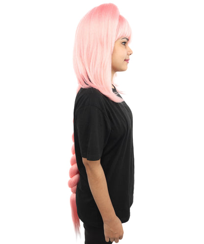 HPO Women's  Anime Extra Long Pink Wig | Soft Synthetic Fiber Hairpiece | Adjustable Inner Straps Cap | Lightweight Cosplay Wig for Stage, Roleplay & Costume Events