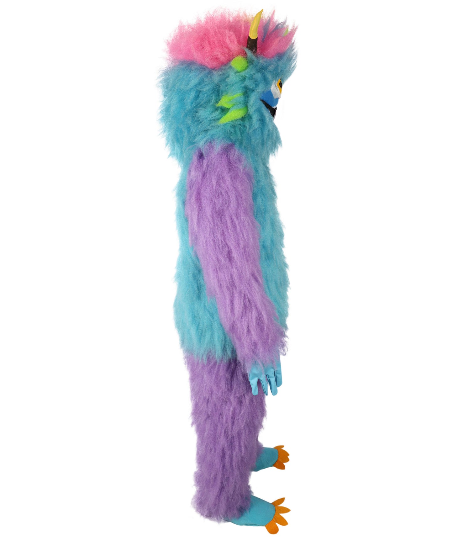 HPO Adult Unisex Furry Rainbow Monster Costume & Bundel Set with Mask | Perfect for Halloween| Flame-retardant Synthetic Fabric