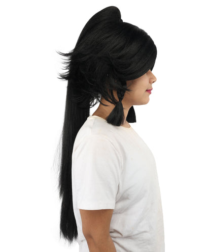 HPO Adult Women's Alien Nature Spirit Hair | Multiple Color Options | Soft Textured Bob with Beaded Braids, Heat Resistant Synthetic Fiber & Breathable Mesh | Halloween, Fantasy Roleplay, Themed Party, Theater & Carnival