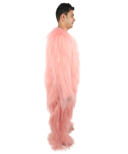 HPO Unisex Extreme Hairy Person Costume, Mask and Bundle - Full-Body Hair Suit Extra-Long Ash Brown Costume Wig for Halloween, Cosplay & Parties