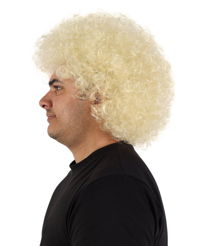 HPO Men's Multi-Color Options Curly Clown Wig | Flame-Retardant Synthetic Fiber and Standard Cap | Ideal for Parties, Cosplay, and Themed Events