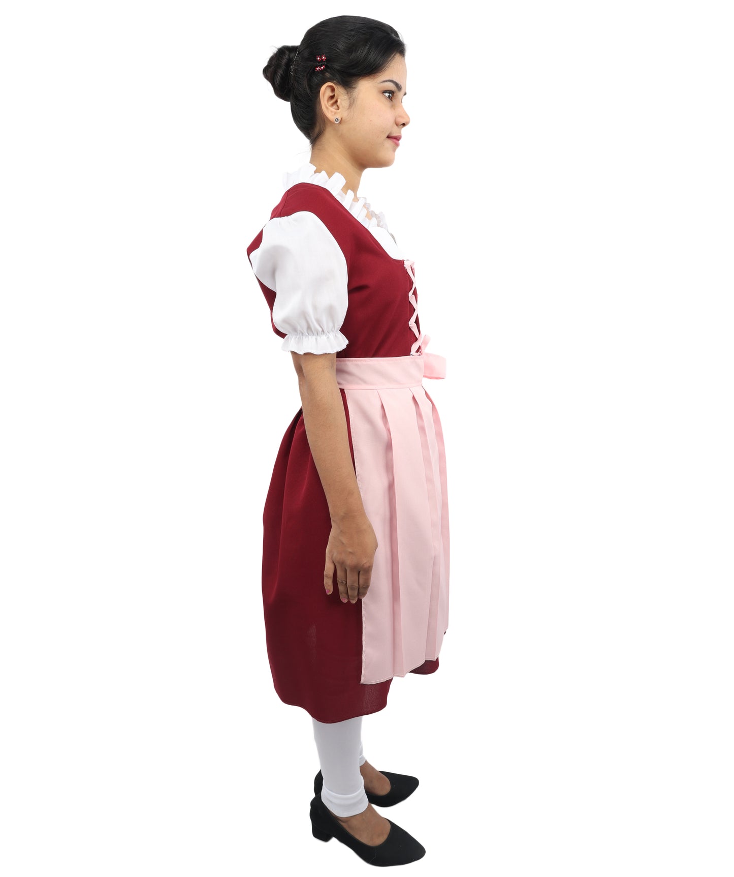 HPO Women’s German Dirndl Dress Red & Pink Costume – Traditional Oktoberfest Outfit