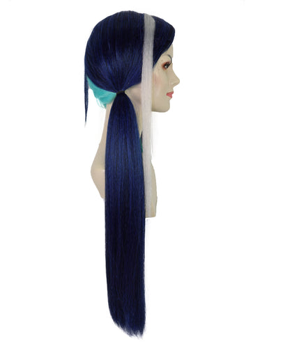 Women’s Long Straight Multiple Color Twin Tail Anime Wig | Game Character Hair | Ideal for Halloween | Breathable Capless Cap