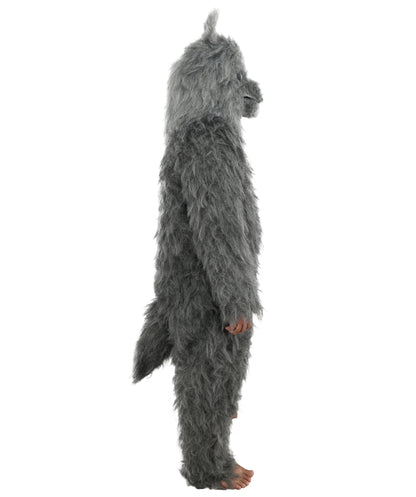 HPO Unisex Dark Grey Wolf Mascot Costume Bundle & Mask Set | Realistic Animal Full Coverage Outfit | Crafted for Parties and Cosplay events