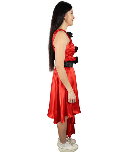 HPO Women's American Singer Red Ball Dress Costume | Perfect for Halloween| Flame-retardant Synthetic Fabric