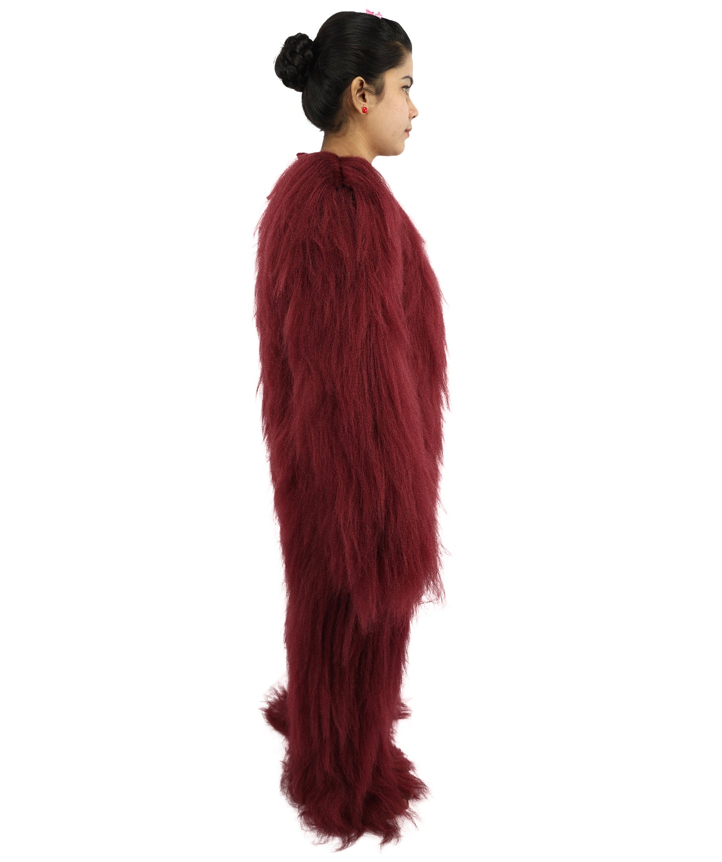 HPO Teen Extreme Hairy Person Costume Bundle & Mask Set - Full-Body Hair Suit Extra-Long Costume Wig for Halloween, Cosplay & Parties - Multiple Color Options