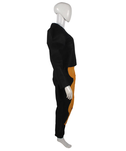 HPO Women's Runaway Show Black & Yellow Full Costume | Perfect for Halloween| Flame-retardant Synthetic Fabric