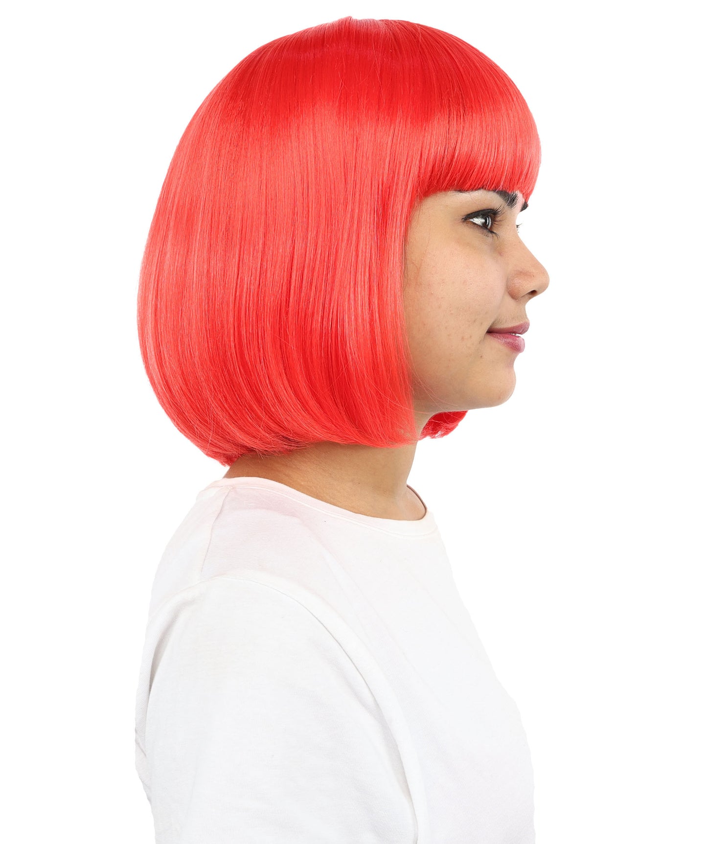 Adult Women’s Medium Bob Wig with Bangs – Layered Hairstyle with Soft Synthetic Fibers & Smooth Texture With Standard Cap | Stylish Hairpiece for Cosplay, Parties & Photo Shoots | Multicolor Options