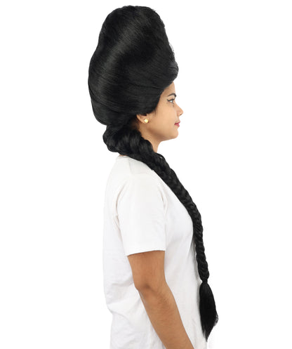 HPO Women’s Extra Long Golden Brown Count Dracula Wig | 42 Inch Synthetic Hairpiece Ideal for Gothic Noble Costume Halloween Cosplay Party Fancy Dress