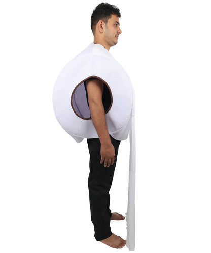 HPO Men's Toilet Paper Roll Costume | Full Body Humor Outfit with Roll Design | Party Appearance for Cosplay & Halloween