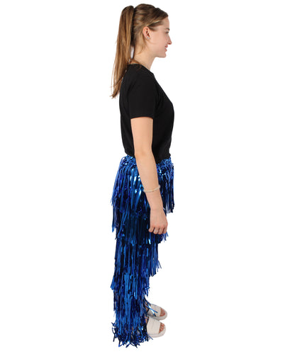 HPO Adult Women's Tinsel Fringed Tiered Multiple Color Options Trousers, Perfect for Halloween, Flame-retardant Synthetic Material