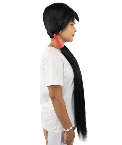 HPO Women's Extra Long Pigtail Wig | Multicolor Options | Floor Length Straight Twin Tails with Bangs, Heat Friendly Synthetic Fiber & Adjustable Cap | Halloween, Fairy Roleplay, Magical Girl Theme, Theater & Carnival