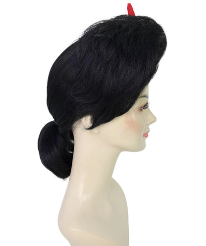 HPO Women's Side Character Demon-Inspired Wig | Short Spiky Black & Red Wig | Hairpiece for Halloween Cosplay Parties & Stage Roleplay