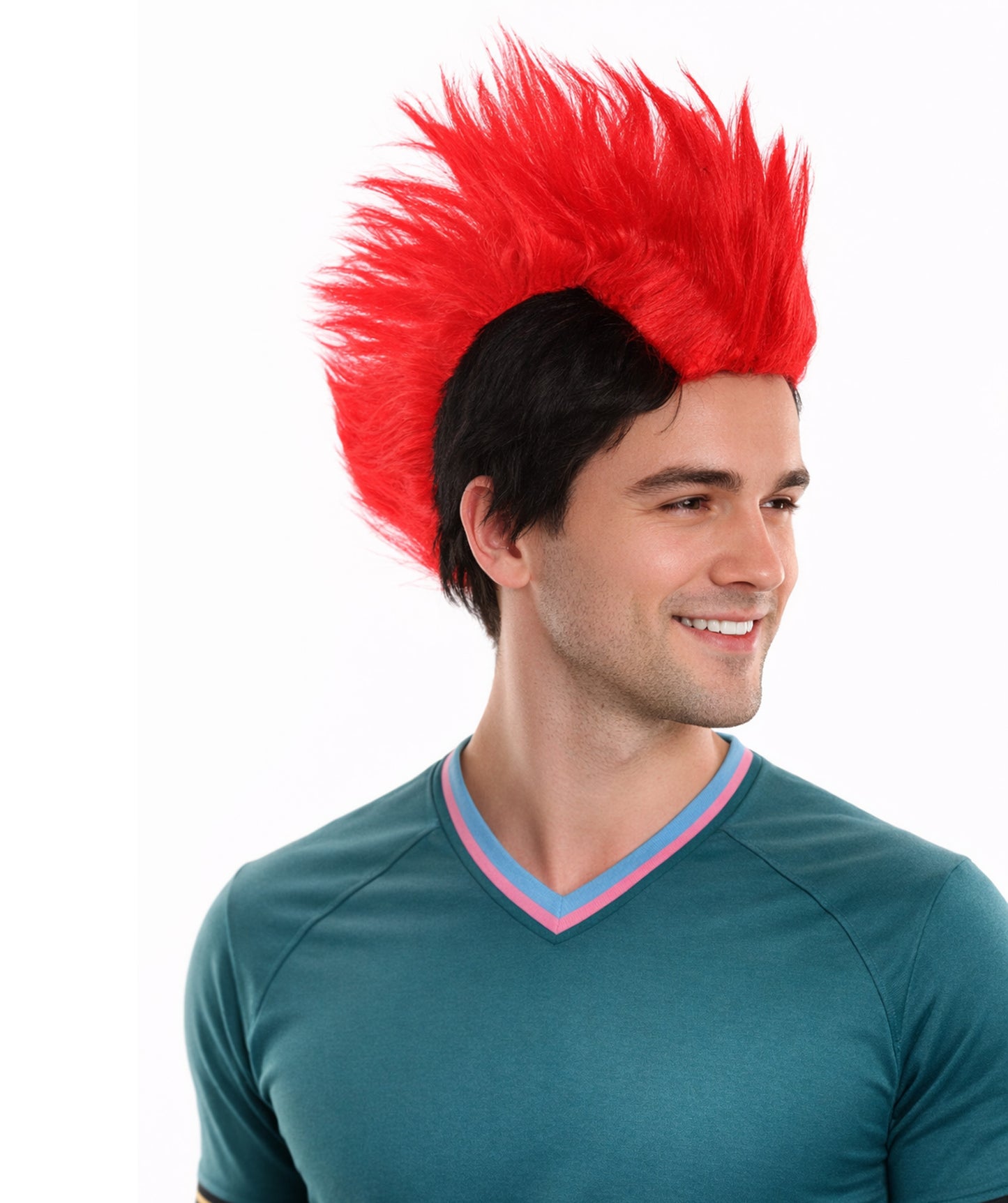 HPO Men's Multicolor Mohawk Wig | Halloween Wig | Premium Breathable Capless Cap