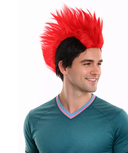 HPO Men's Multicolor Mohawk Wig | Halloween Wig | Premium Breathable Capless Cap