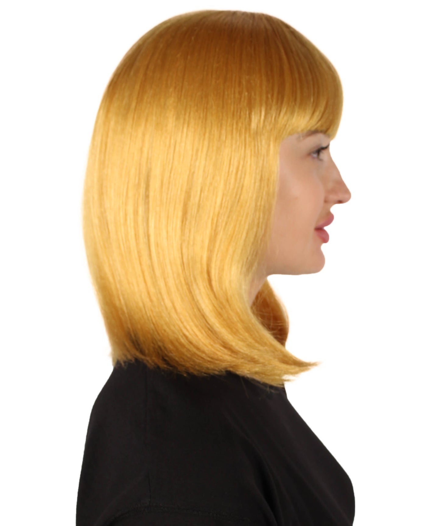 HPO Women's Shoulder Length Bob Wig Collection | Straight Halloween Wig Multiple Color Option | Premium Breathable Capless Cap