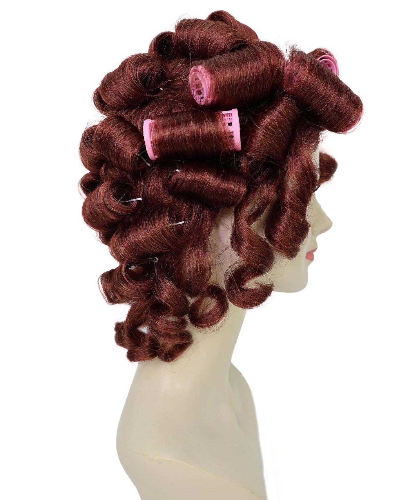 HPO Adult Women’s Vintage Glamour Wavy Wig with Large Voluminous Curls & Rollers |  Retro Style | Ideal for Halloween | Breathable Cap