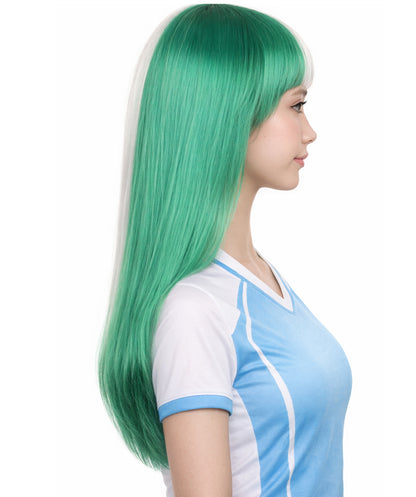 Nigeria Flag Sport Party Long Bob Wig | Premium Breathable Capless Cap