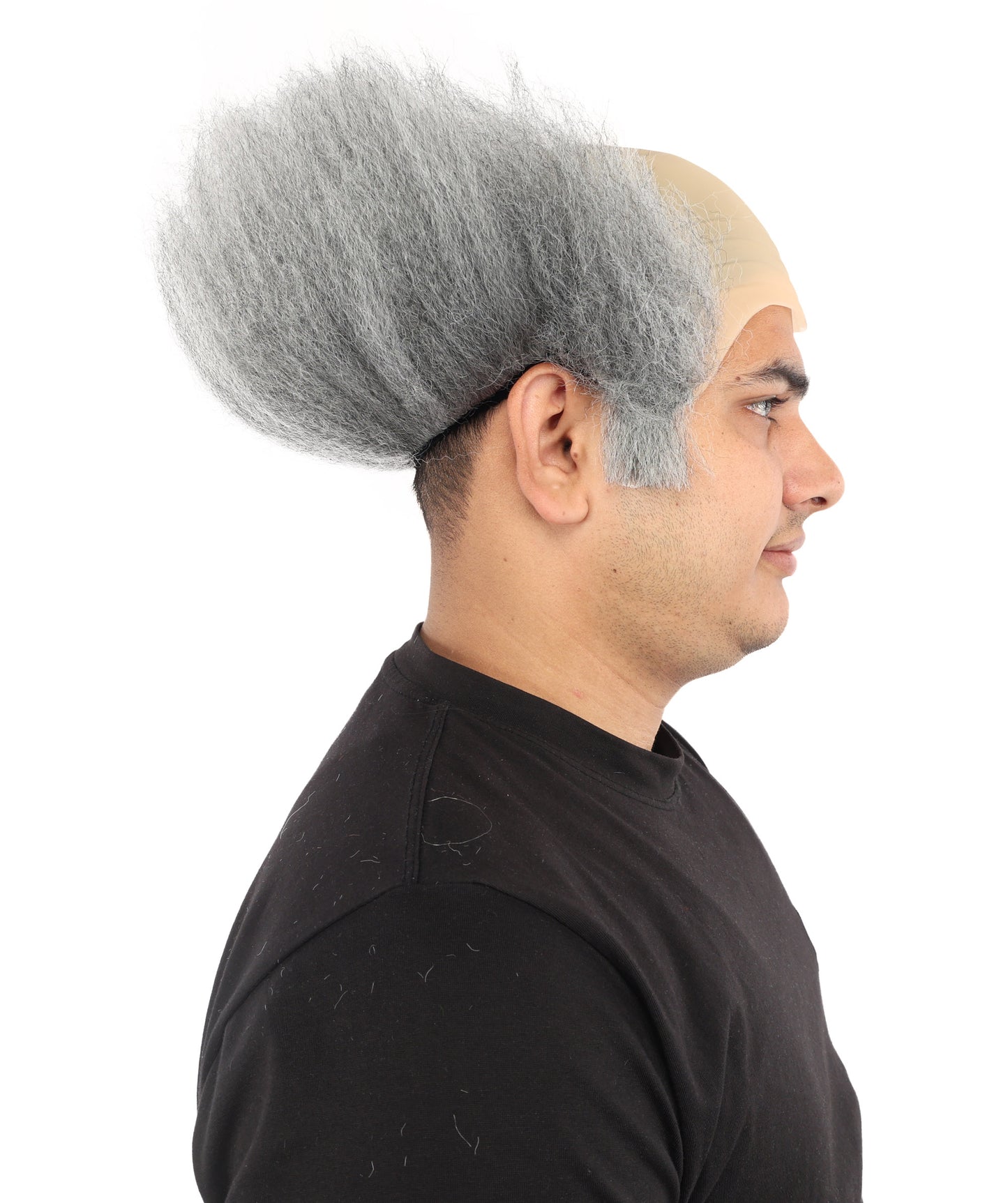 HPO Director Short Grey Wig with Skin Cap – 7 Inch Puffy Side Hair Wig for Men | Synthetic Wig for Theater, Parties, and Costume Events