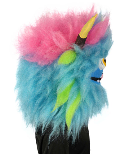 HPO Adult Unisex Furry Rainbow Monster Costume & Bundel Set with Mask | Perfect for Halloween| Flame-retardant Synthetic Fabric