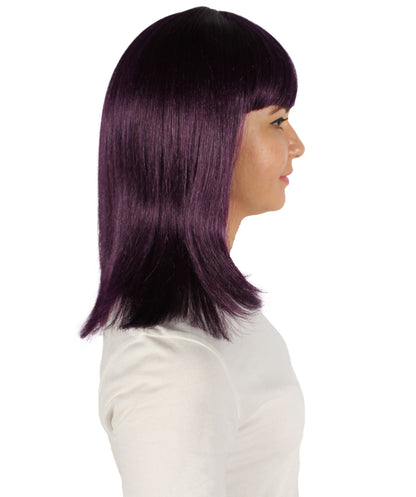 HPO Women's Shoulder Length Bob Wig Collection | Straight Halloween Wig Multiple Color Option | Premium Breathable Capless Cap
