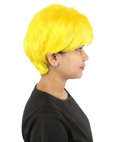 HPO Adult Women’s Short Black Wig | 10 Inch, Sleek and Smooth Bob Hairpiece | Ideal for Cosplay, Costume, and Themed Events