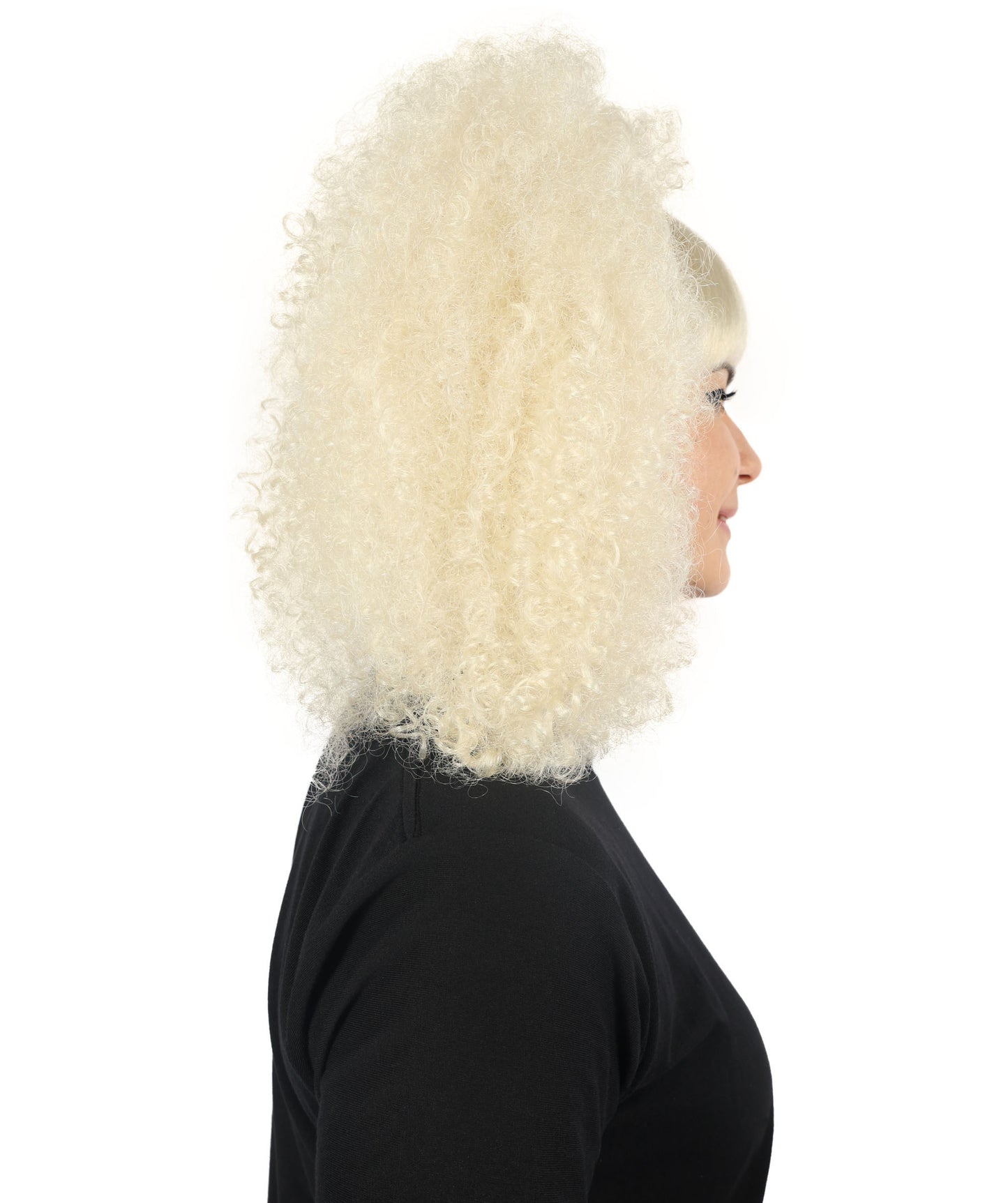 HPO Adult Women Nicki Minaj Curly Light Blonde Wig – Bold and Vibrant Synthetic Wigs for Parties, Adult Ideal Cosplay Wigs for Women Halloween Party,Premium Breathable Capless Cap with Flame Retardant Synthetic Fiber Hair