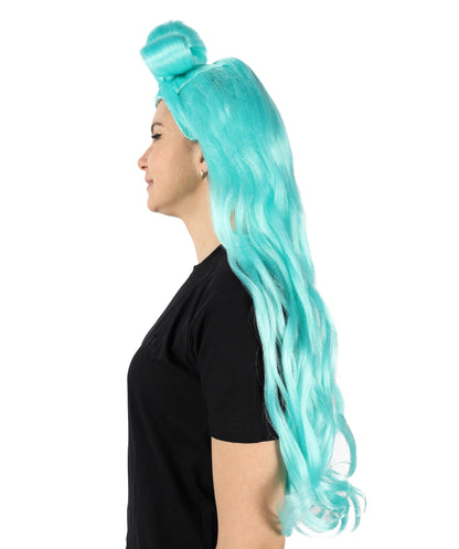 HPO Women's Long Curl Wig with Ring , Multiple Color Options , Flame-retardant Synthetic Fiber