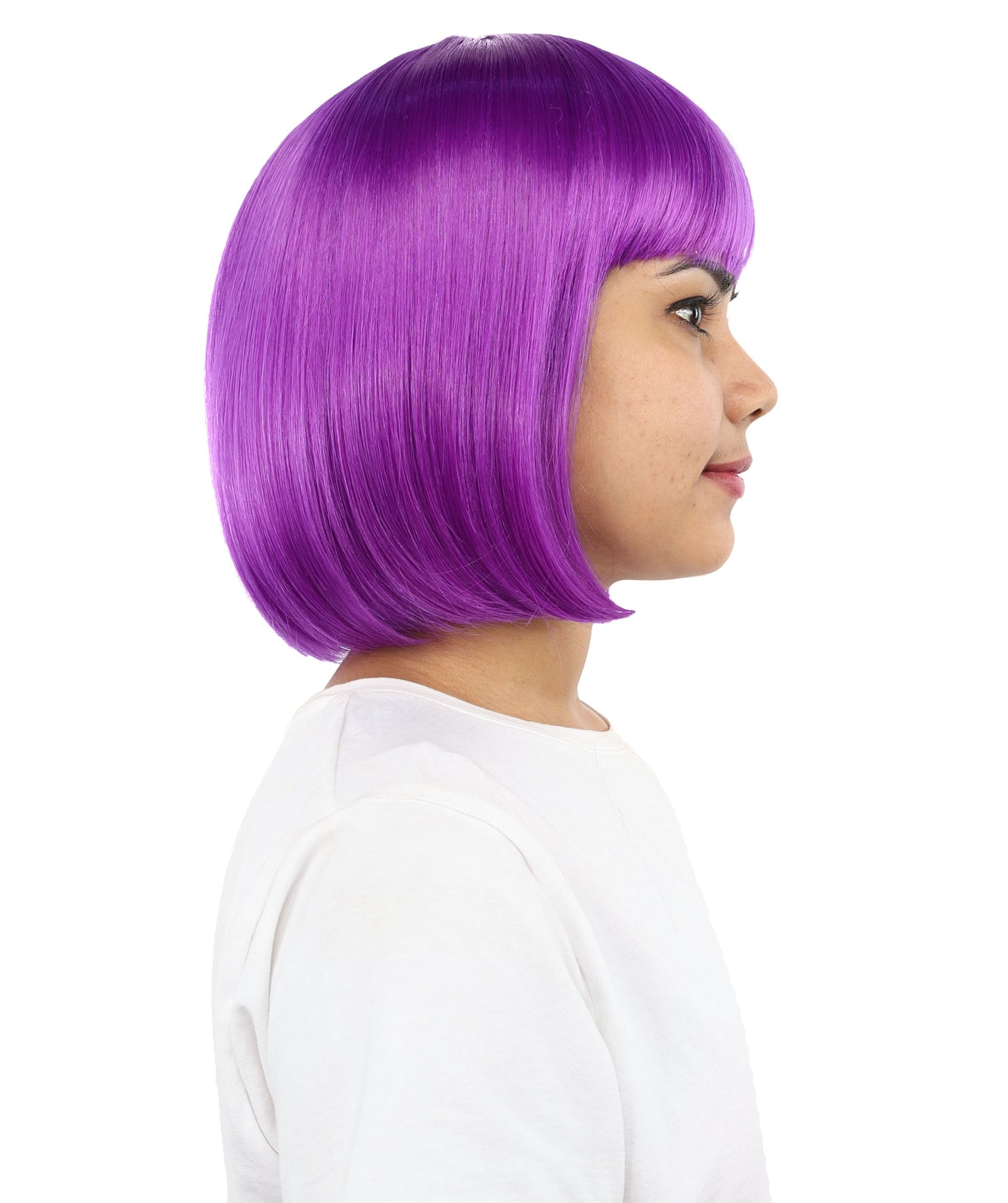 Adult Women’s Medium Bob Wig with Bangs – Layered Hairstyle with Soft Synthetic Fibers & Smooth Texture With Standard Cap | Stylish Hairpiece for Cosplay, Parties & Photo Shoots | Multicolor Options