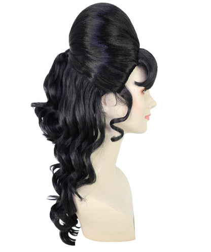 HPO Women's Class 60's Brown Half Updo Wig with Ponytail | Halloween  Wig | Flame-retardant Synthetic Fiber