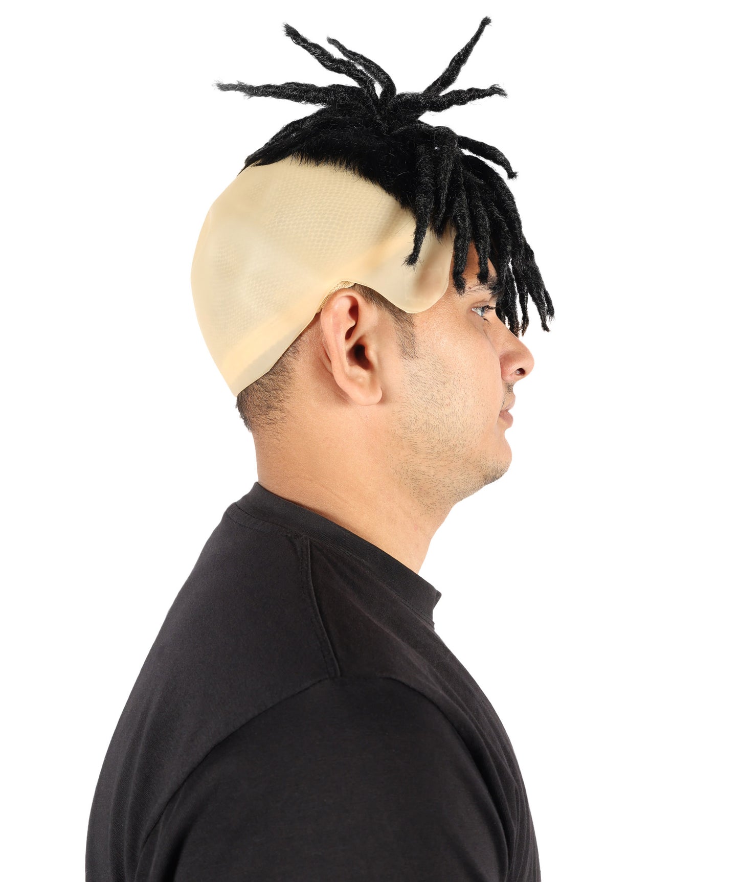HPO Men’s American Rapper Dark Blue Dreadlock Updo Wig I Non-flammable Synthetic Fiber Wig