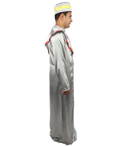 HPO Wizard Elder Deluxe Adult Grey Costume | Long Robe, Hat & Accessories | Magical Fantasy Outfit for Halloween, Cosplay, Parties & Stage Roleplay