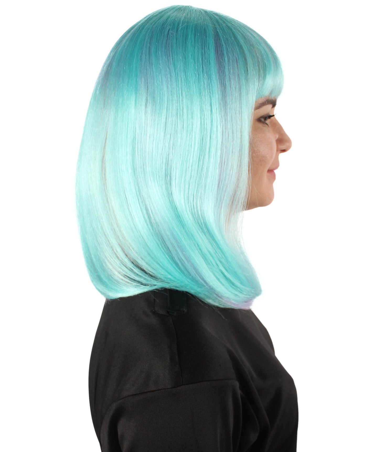 HPO Women's Shoulder Length Bob Wig Collection | Straight Halloween Wig Multiple Color Option | Premium Breathable Capless Cap
