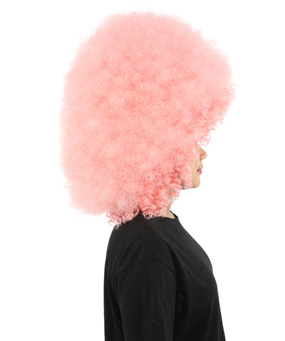 HPO Women's Giant White Glitter Afro Wig | Massive Puffy Sparkle Hair with Silver Sheen, Synthetic Fiber & Breathable Cap | Halloween, Troll Roleplay, 70s Disco Party, Theater & Funny Costume