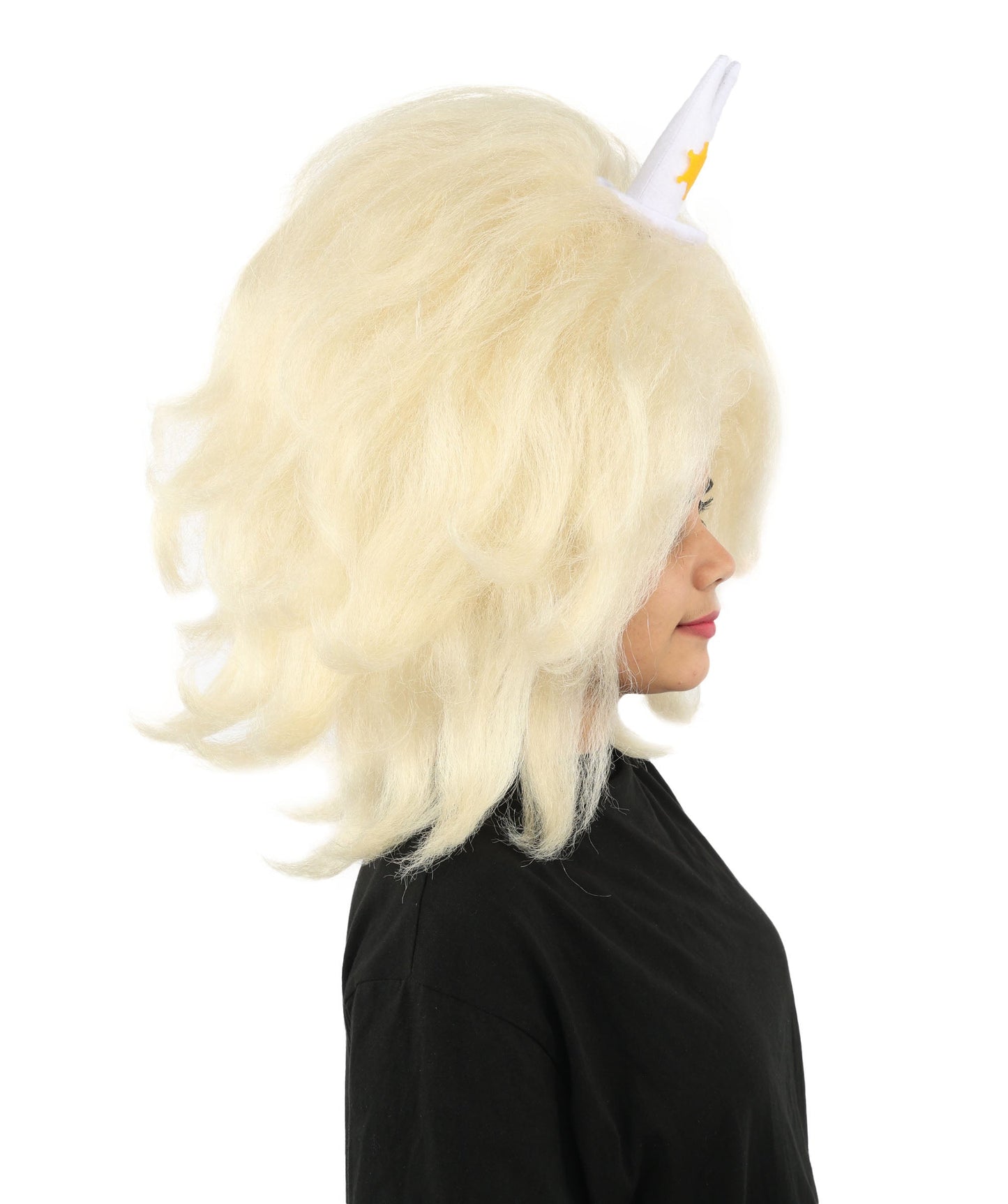 HPO Adult Women's Long Red Bob Wig | Straight Shoulder-Length Black Hair with Blunt Bangs, Included Accessory Set & Breathable Cap | Halloween, Anime Roleplay, Costume Party & Daily Wear