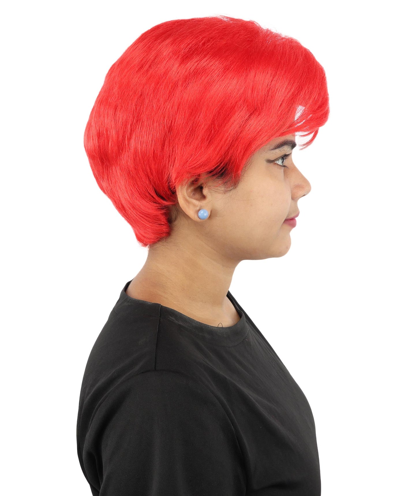 HPO Adult Women’s Short Black Wig | 10 Inch, Sleek and Smooth Bob Hairpiece | Ideal for Cosplay, Costume, and Themed Events